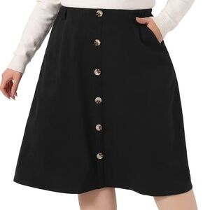 NWT Agnes Orinda 2X Knee Length Faux Suede Skirt in Black